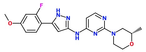 (image for) MC085326 [2-(2,6-Dimethyl-morpholin-4-yl)-pyrimidin-4-yl]-[5-(2-fluoro-4-methoxy-phenyl)-1H-pyrazol-3-yl]-amine